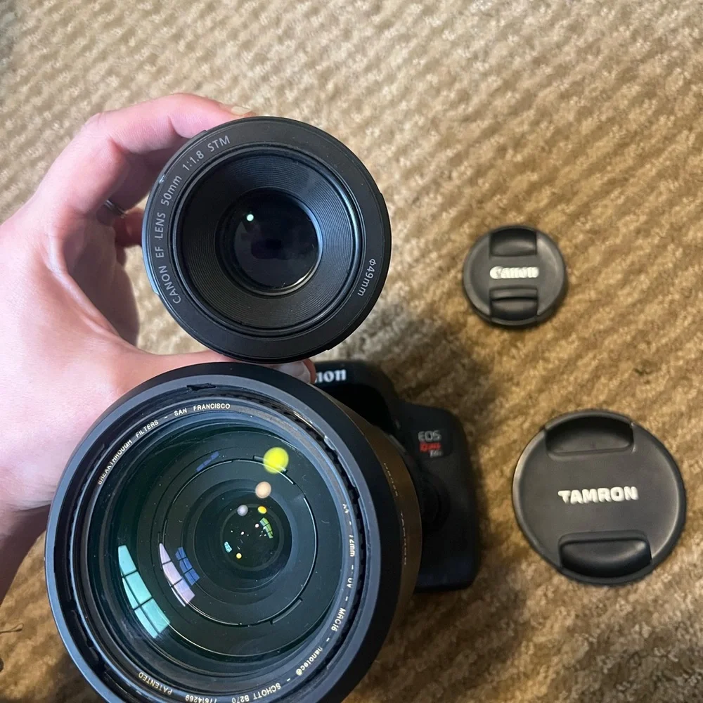 Canon Black DSLR digital Camera with 3 lenses